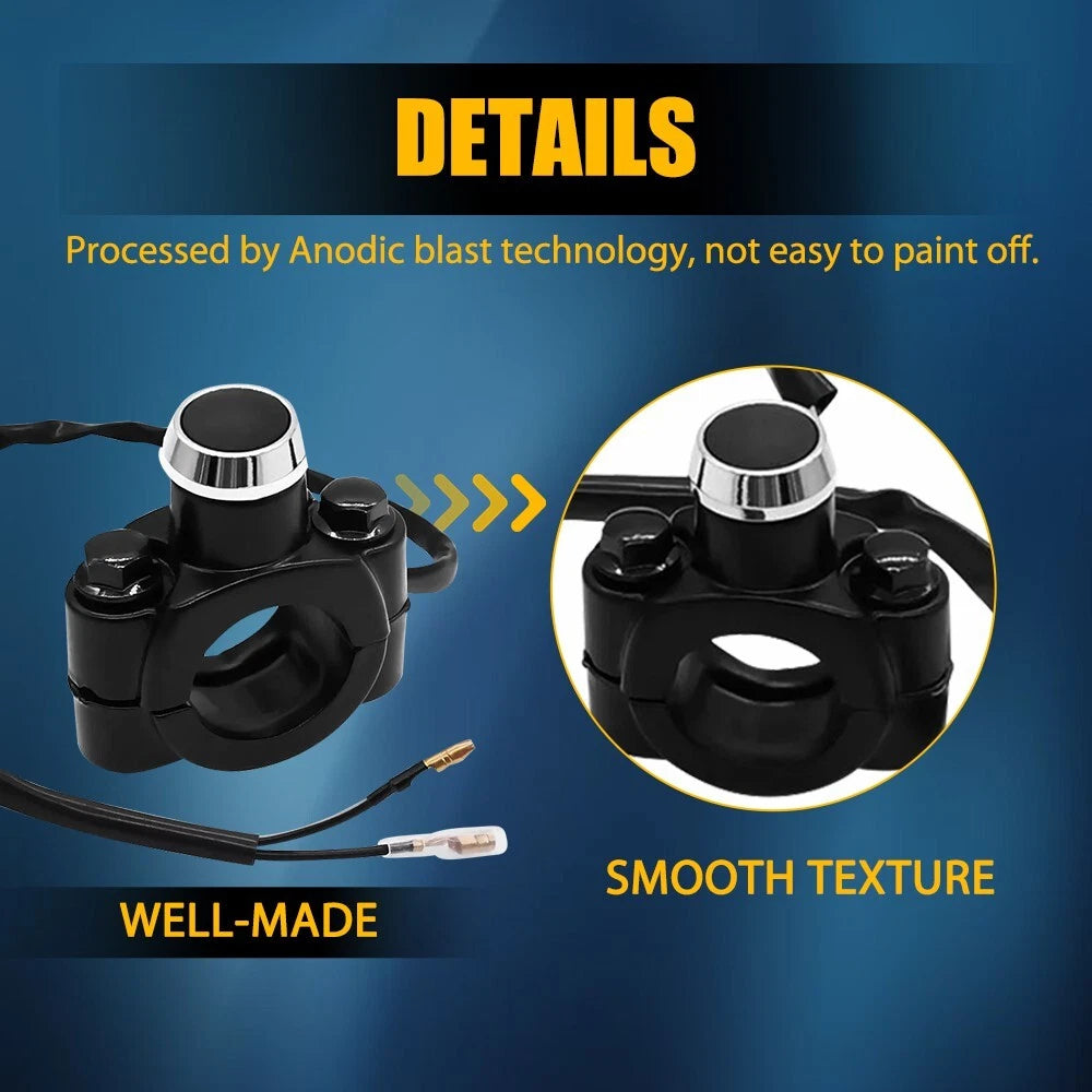 Universal Motorcycle Switch Horn Handlebar Mount Push Button Momentary Start EOA 6B93BC-57