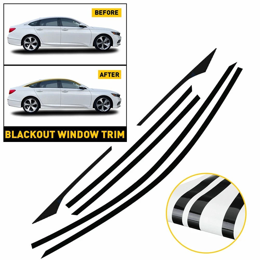 Chrome Blackout Glossy Window Delete Trims For Honda Accord Sedan 2018-22 EOA 6B93BC-57