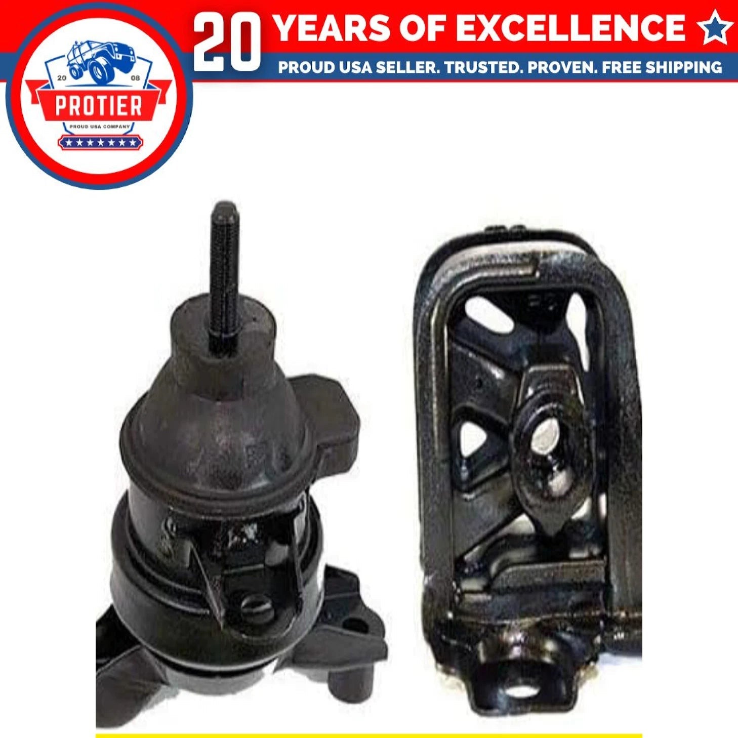 Fits 1997-2001 Honda Prelude 2.2L Front & Front Left Motor Mount Set 2PCS : 6B93BC-57