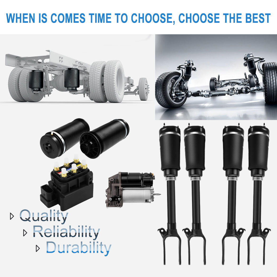 8* F+R Air Suspension Spring Strut Valve Block Compressor Kit For Mercedes GL450 6B93BC-57