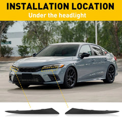 Headlight Molding Trim Lower Filler Pair LH RH For 2022-2024 Honda Civic 4DR EOA 6B93BC-57