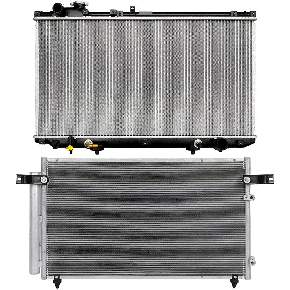Aluminum Radiator & AC Condenser Cooling Kit For 1998-2003 2004 2005 Lexus GS300 6B93BC-57