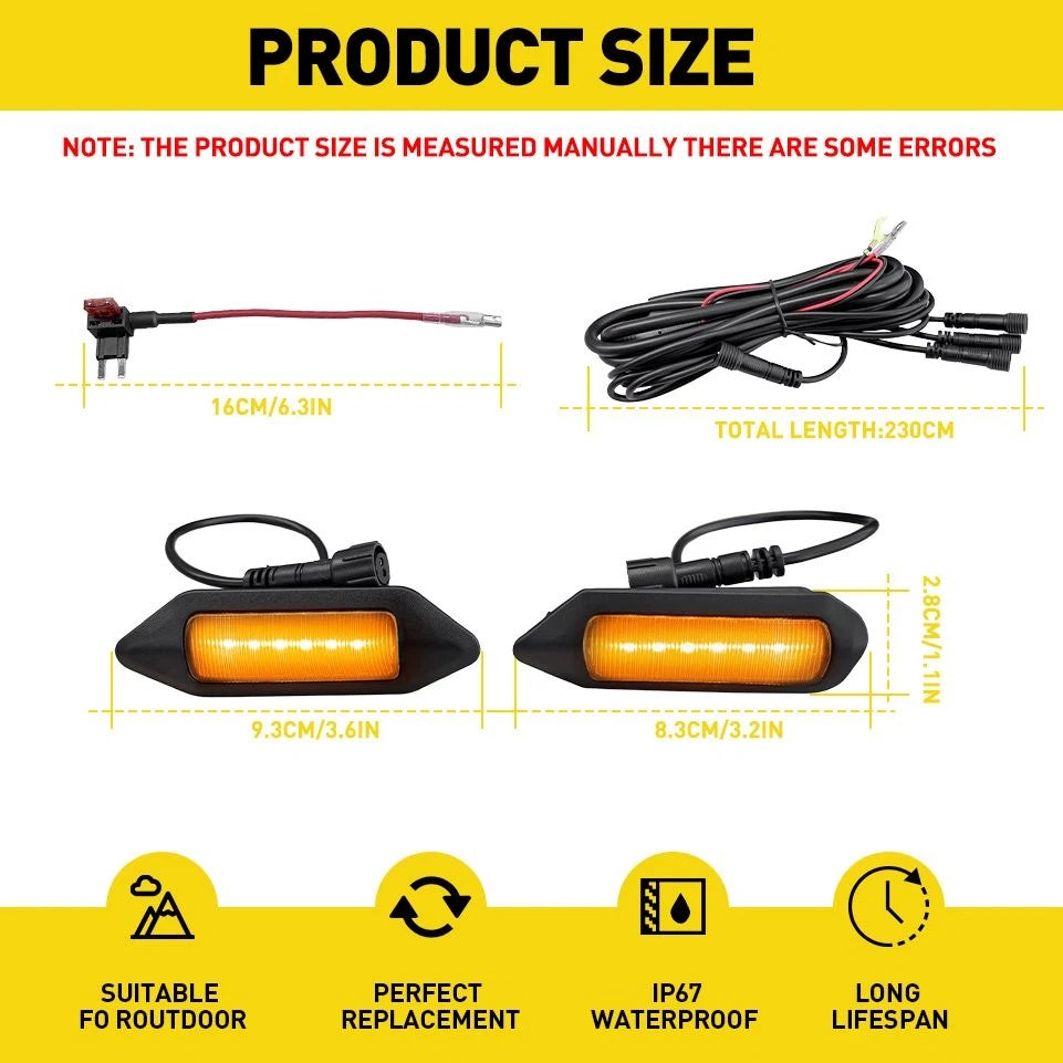 4X For Toyota RAV4 2019-24 LE SE XLE XSE Limited LED Bumper Grill Light Amber EA 6B93BC-57