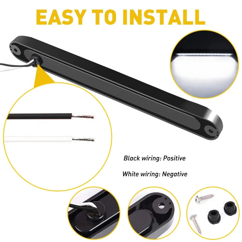 2PCS 10" 15LED Reverse Clearance Light Backup Bar Strip For Truck Trailer Cargo 6B93BC-57