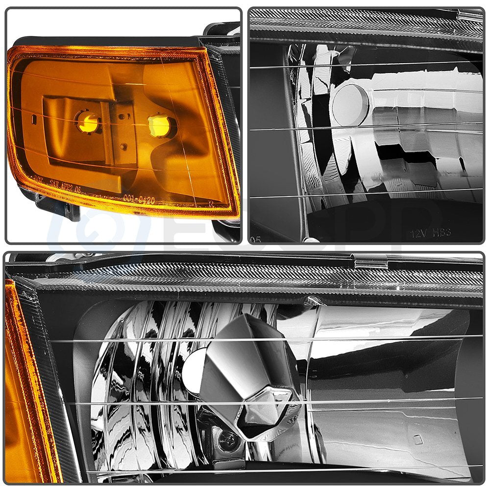 Headlights Assembly For Honda Accord 1994-1997 Amber Headlamp Front Left + Right 6B93BC-57
