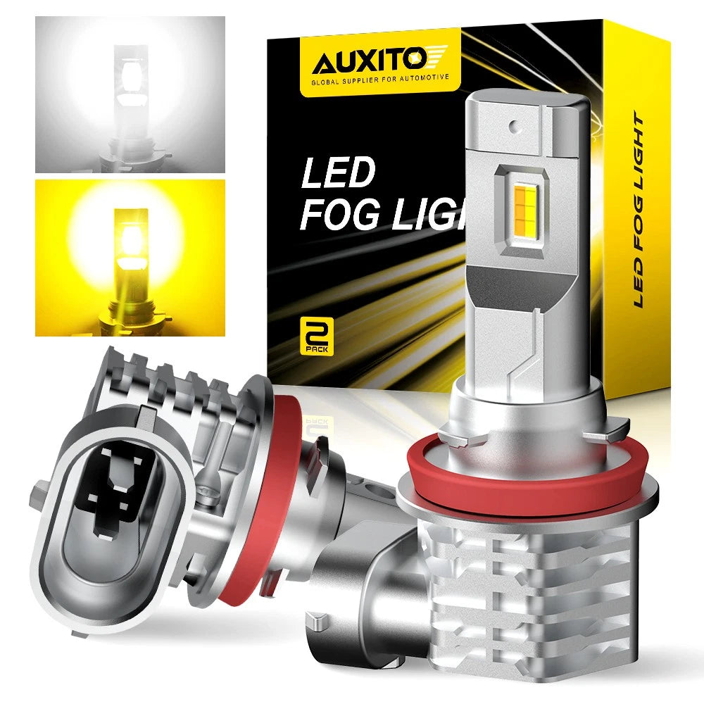 2X Dual Color H8 H11 LED Headlight Fog Light Bulbs White/Amber Driving DRL Lamp 6B93BC-57
