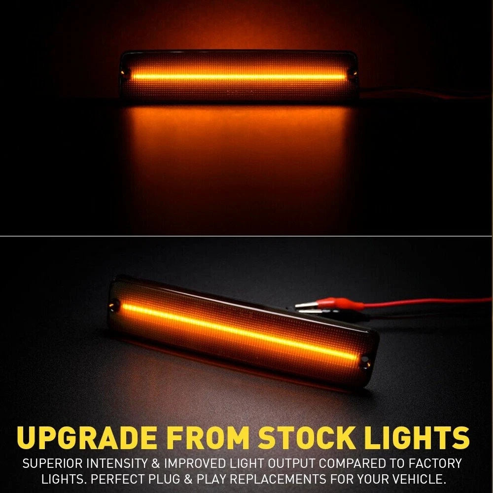 Smoke LED Side Marker Lights Signal Fender Lamp For Jeep 1987-1995 Wrangler YJ 6B93BC-57