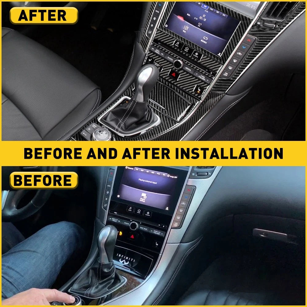11x Carbon Fiber Full Interior Kit Cover Trim For Infiniti Q50 Q60 2014-19 USEOA 6B93BC-57