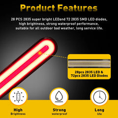 100LED DRL Truck Car Light LED Brake Bar Flowing Signal Turn Stop Tail Strip 6B93BC-57