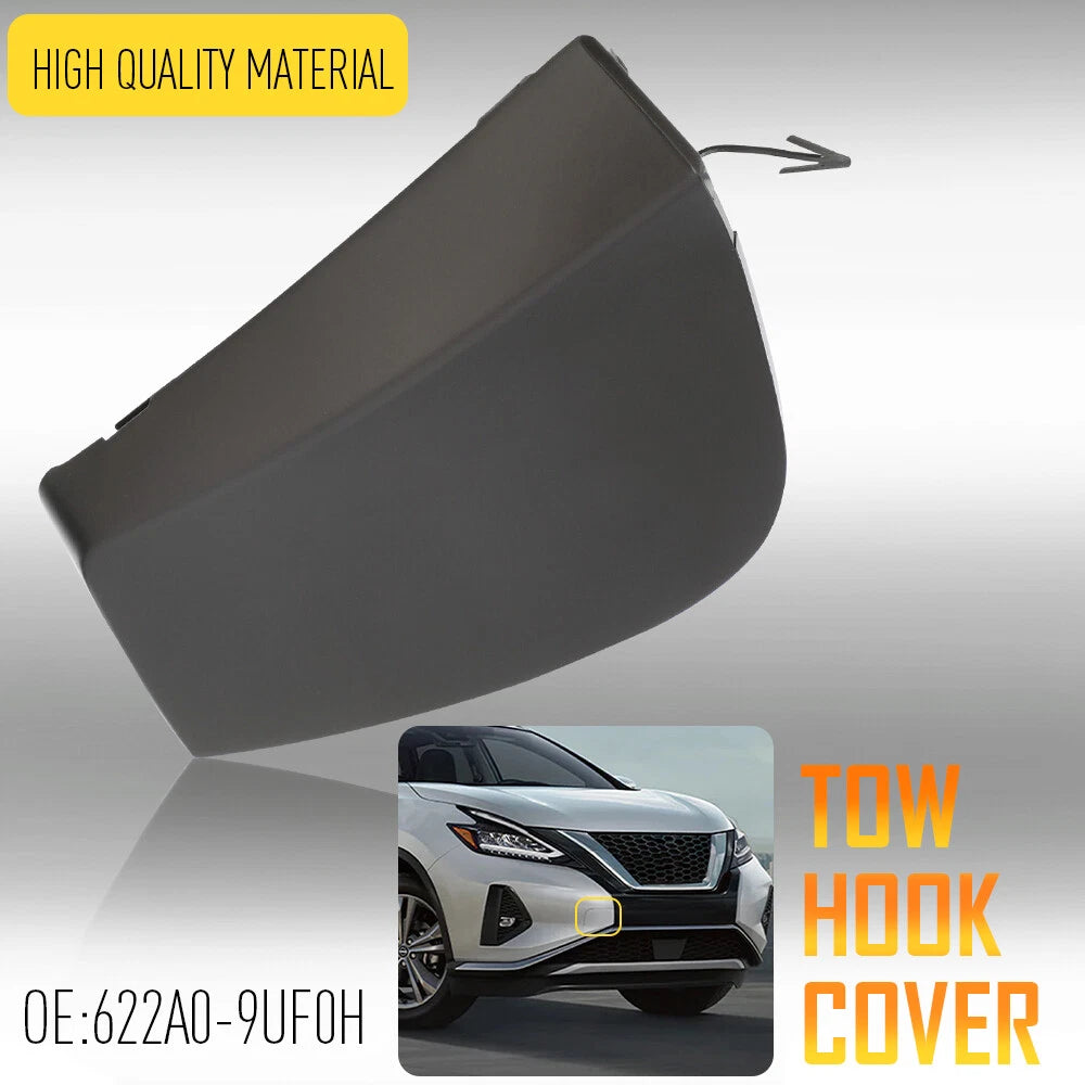 Front Bumper Tow Hook Eye Cover Black for 2019-23 Nissan Murano 622A0-9UF0H USEA 6B93BC-57
