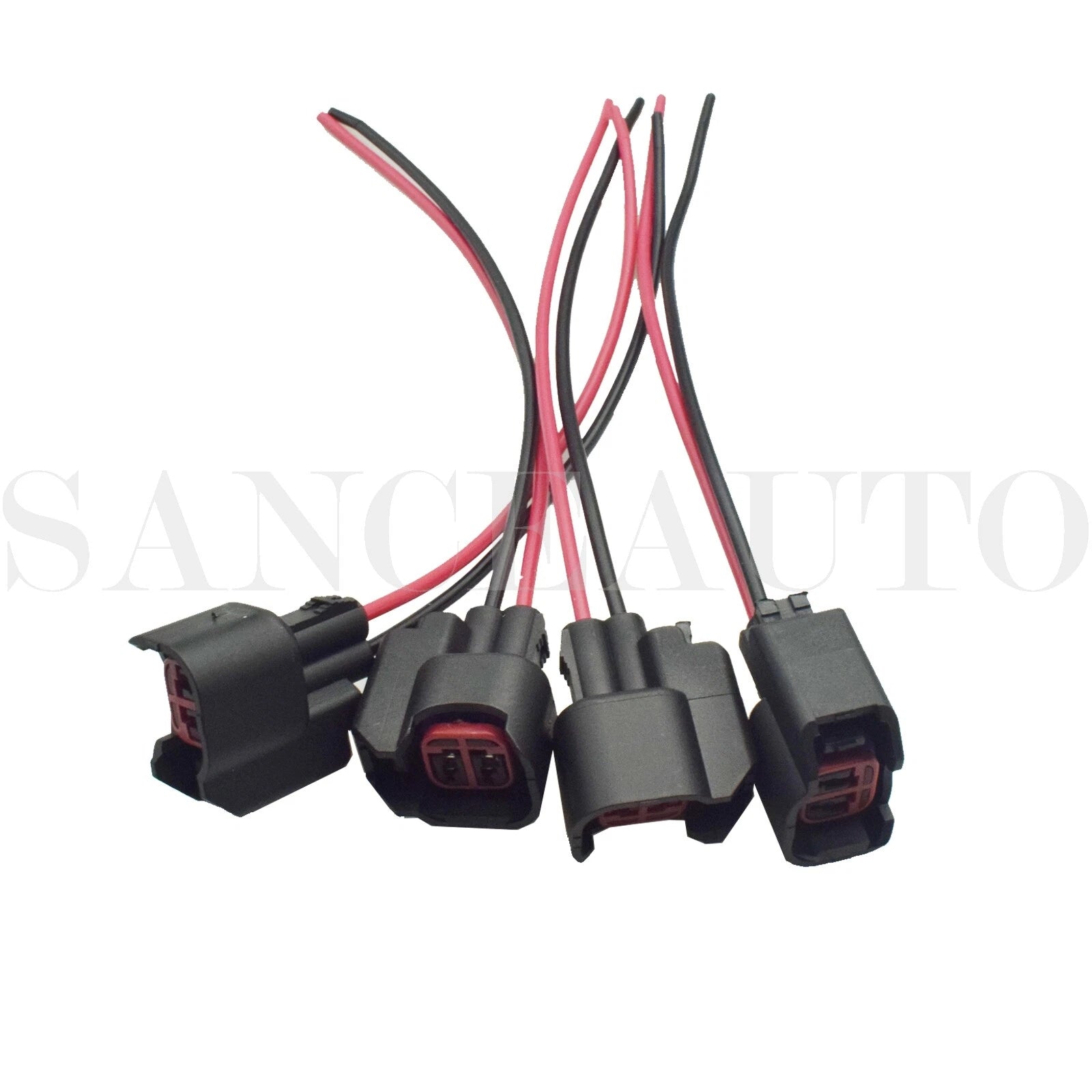 4pc ABS Wheel Speed Sensor W/ Connector Front Rear For Ford Jaguar Lincoln Volvo 6B93BC-57