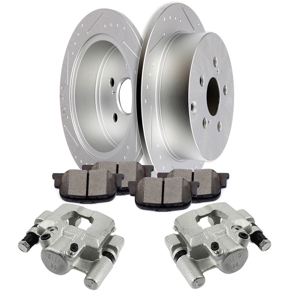 Rear Brake Calipers Brake Rotors Brake Pads Set 8Pcs  Set For 2010 Scion Tc 6B93BC-57