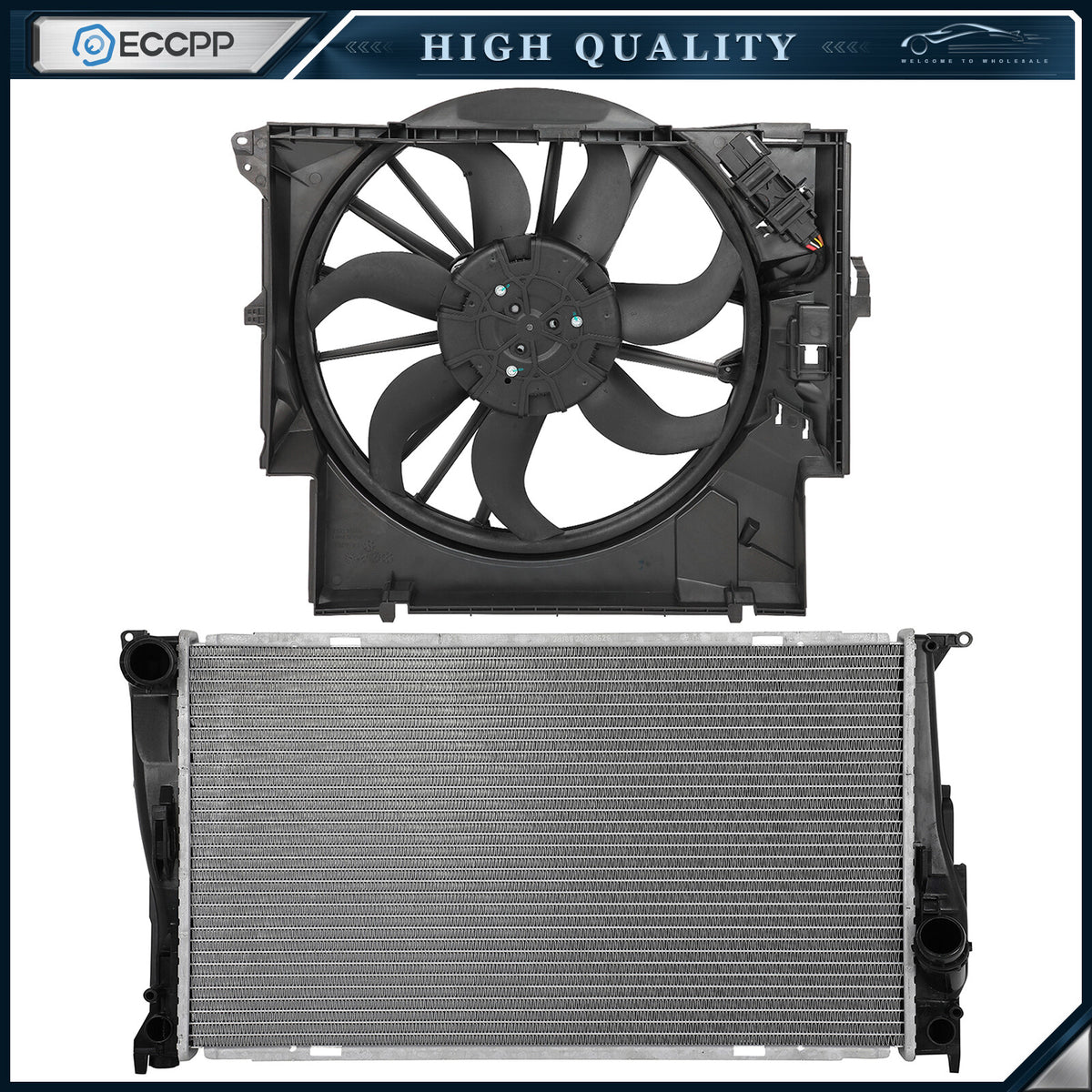 Electric Engine Radiator Cooling Fan Kit For BMW 335I 2007-2011 BMW 335IS 2011