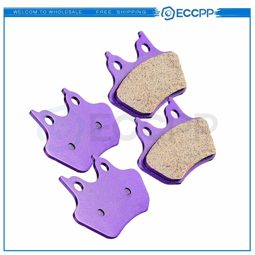 2 Pair Brake Pads Rear For Harley-Davidson EFI FLSTFI Fatboy 01-06 Carbon Fiber 6B93BC-57