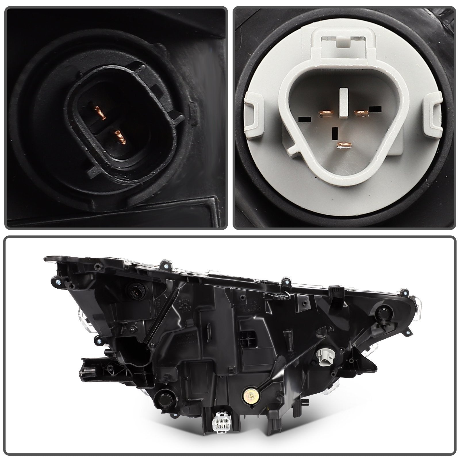Pair Kit LED Headlights Assembly For 2019-2021 Toyota RAV4 2.5L Black Amber 6B93BC-57