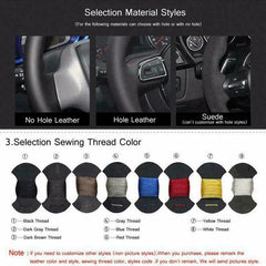 Hand-Sewing Black PU Leather Steering Wheel Covers Wrap For Infiniti G37 2007-13