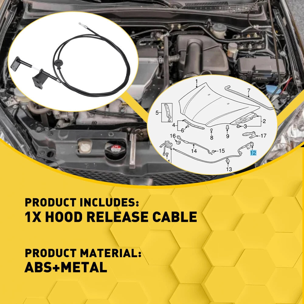 For 2002-06 Acura RSX Hood Latch Lock Release Cable Durable 74130-S6M-A01ZA EOA 6B93BC-57