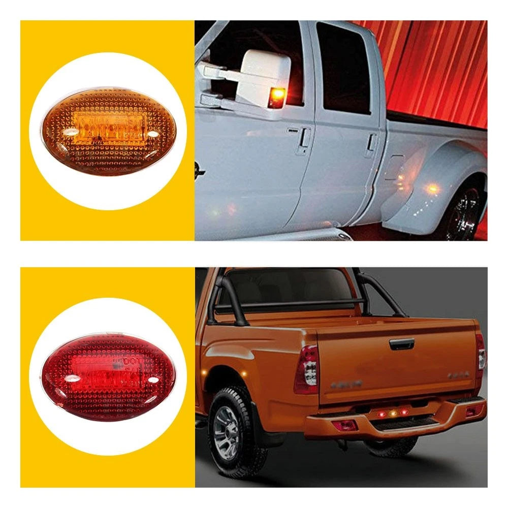 4x Bed LED Light Kit For 1999-2010 Ford F350 Amber/Red Side Fender Marker Dually 6B93BC-57