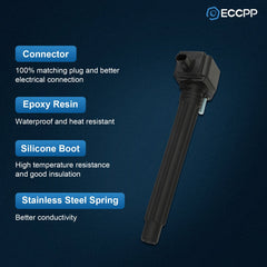 ECCPP 4 Ignition Coils For 2014-2016 Dodge Dart 2014-2020 Jeep Cherokee 2.4L L4 ECCPP