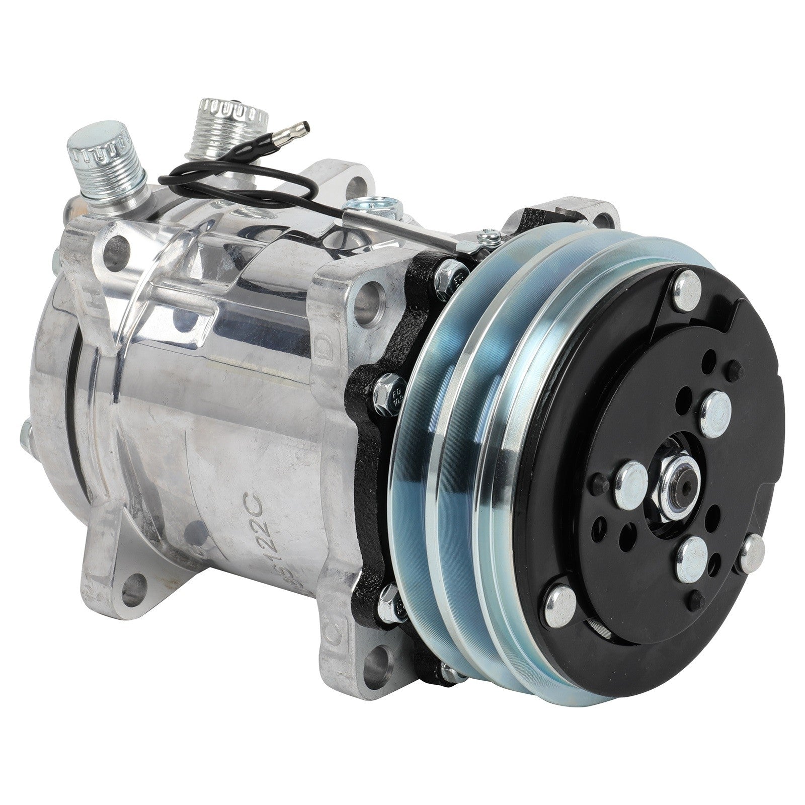 1x A/C Compressor with Clutch for Sanden 508 2-Groove V-Belt 6B93BC-57