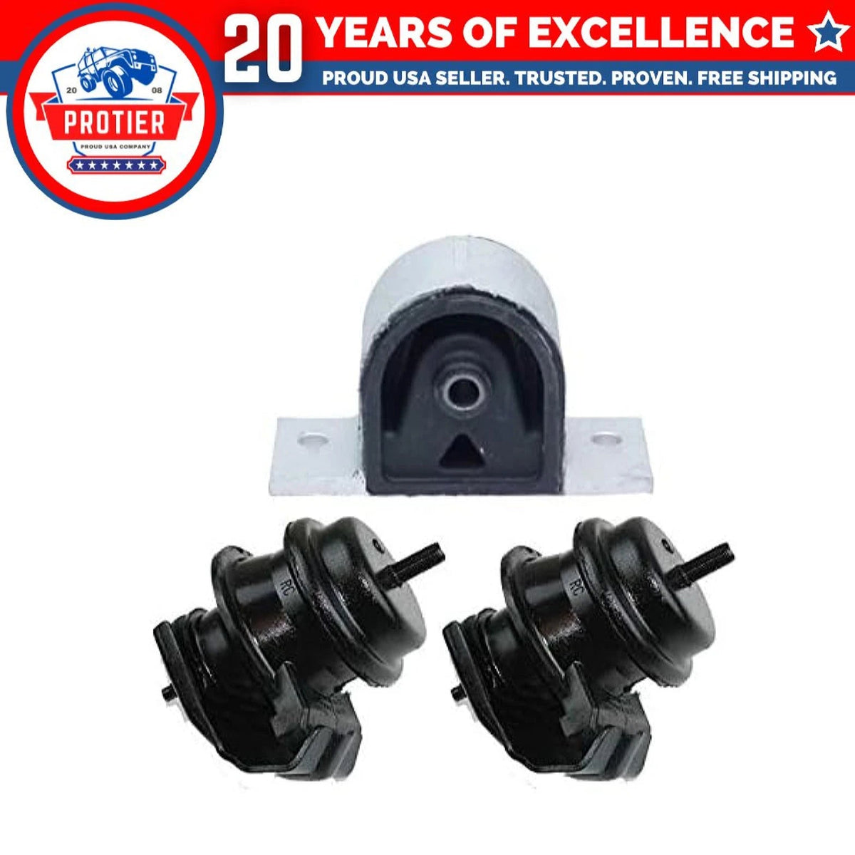 Fits 2003-2009 Nissan 350Z 3.5L Motor & Trans Mount Set 3PCS : A4302, A4302, 6B93BC-57