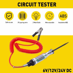 FOR 6V 12V 24V DC VOLTAGE CAR CIRCUIT TESTER PEN AUTO FUSE TEST PROBE LIGHT TOOL 6B93BC-57