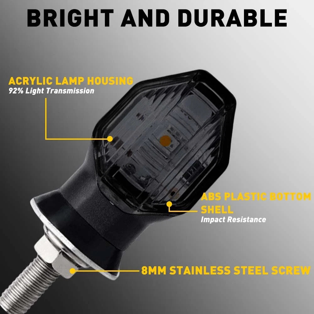 4x Universal Motorcycle Turn Indicator Signal Amber LED Blinker Light 6B93BC-57