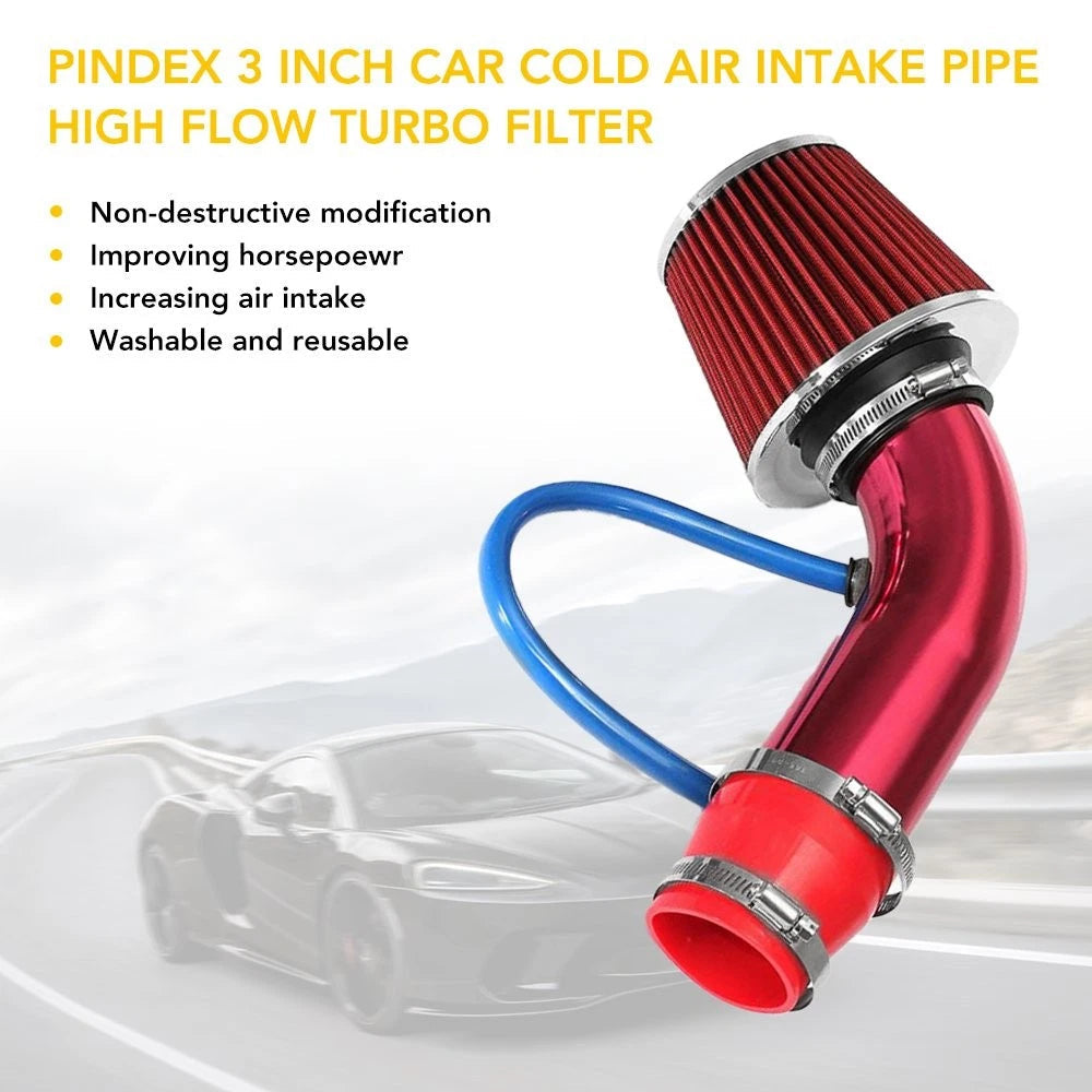 Universal Car Cold Air Intake Pipe Filter Set Induction Flow Tiub Hose System EA 6B93BC-57