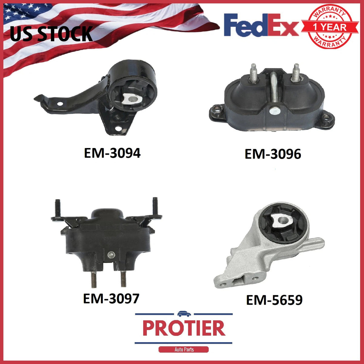 Engine & Trans. Mount 4PCS. 04-10 for Chevy Malibu/ Pontiac G6/ Saturn Aura 3.5L 6B93BC-57