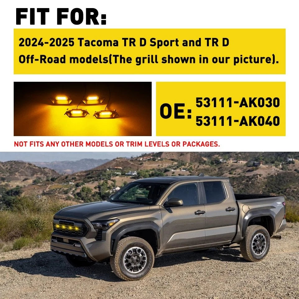 4x Front Bumper Amber Fog Lamp For 2024-2025 Tacoma TR D Sport / TR D Off-Road A 6B93BC-57