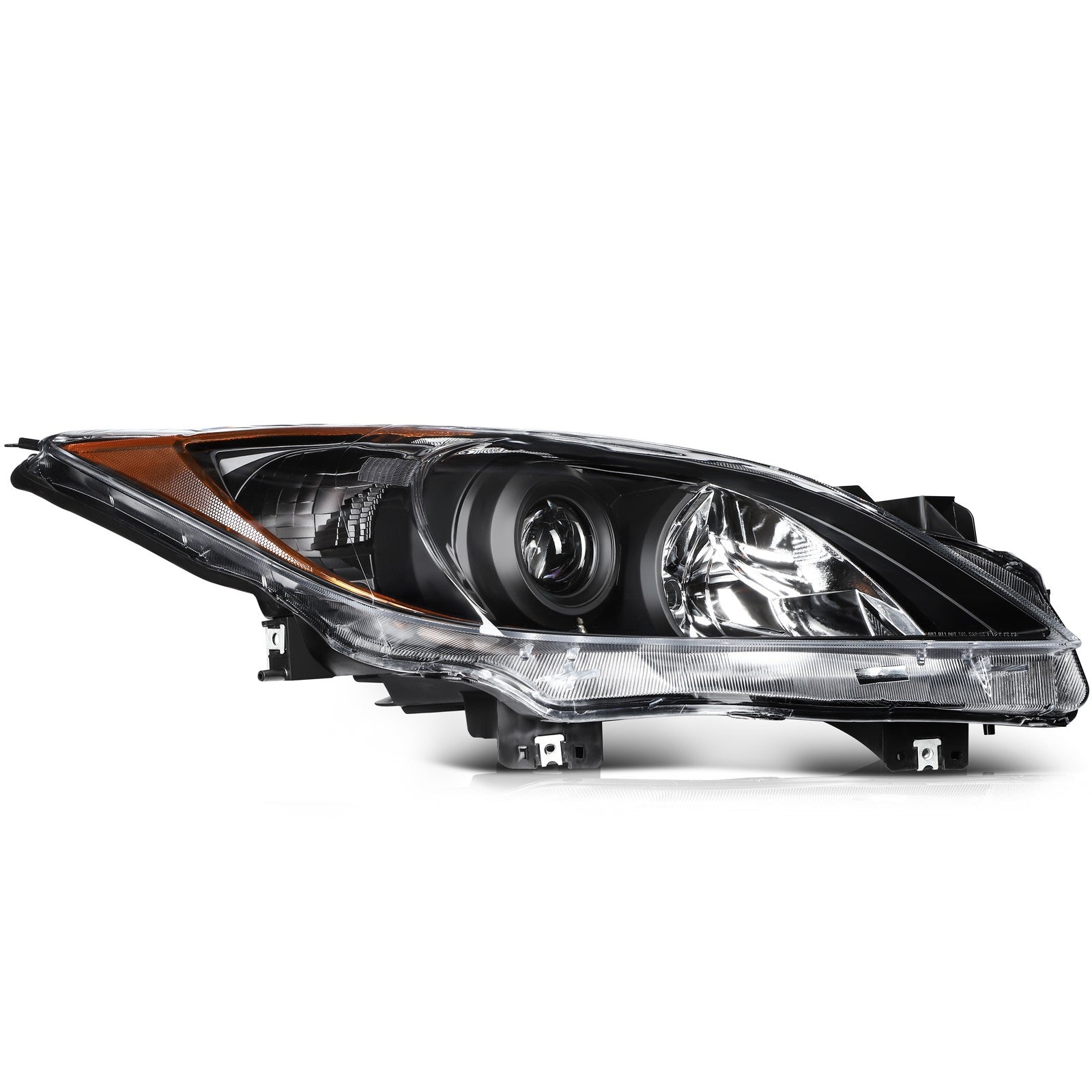 ECCPP Headlights Assembly For Mazda 3 Sport 2.0L 2.5L 2010-2013 Pair Black Amber 6B93BC-57