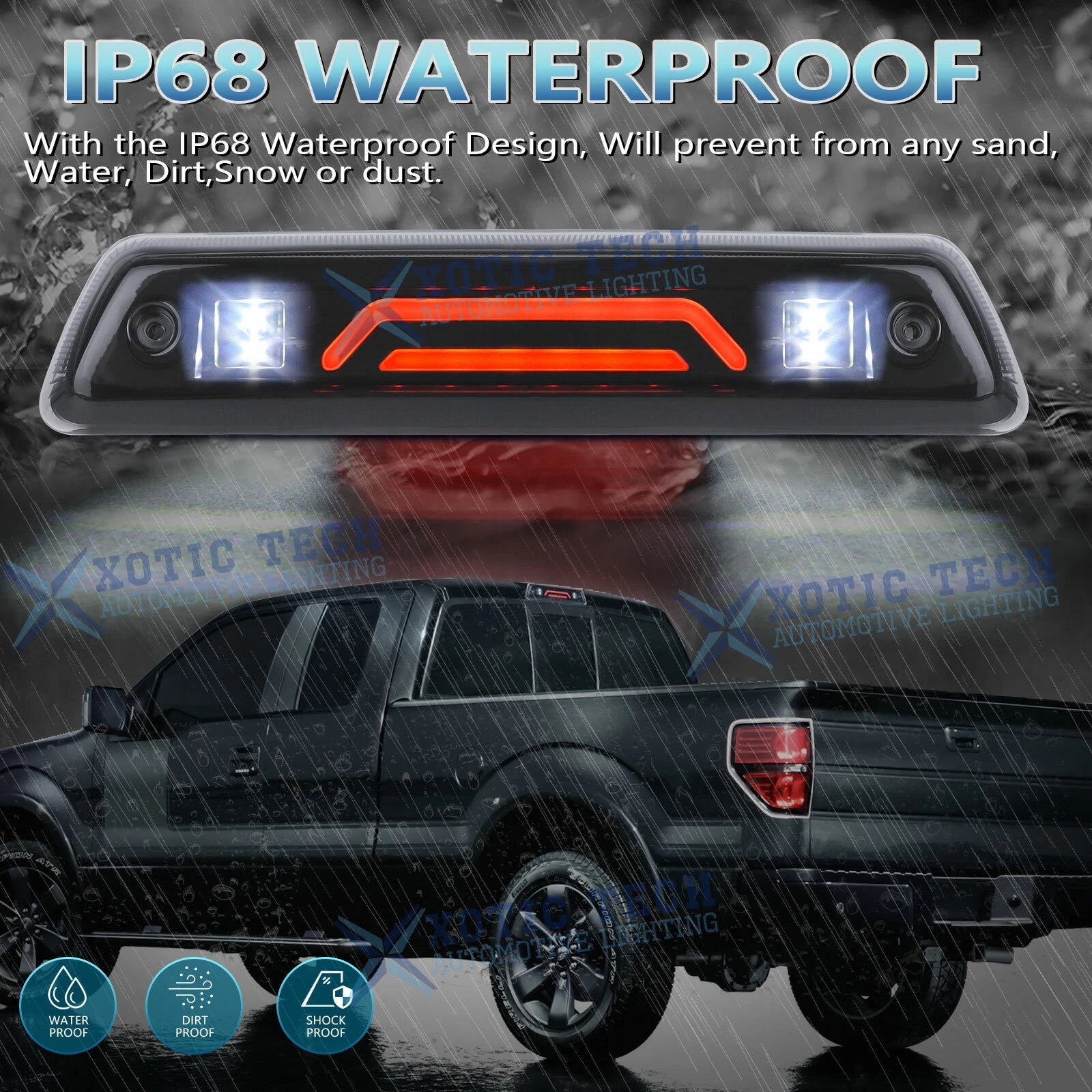 For 2009-2014 Ford F150 Truck LED Third Tail 3rd Brake Cargo Light Lamp Smoked A 6B93BC-57