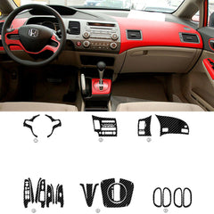 Interior Center Console Carbon Fiber Molding Sticker For Honda Civic 8th 2004-11