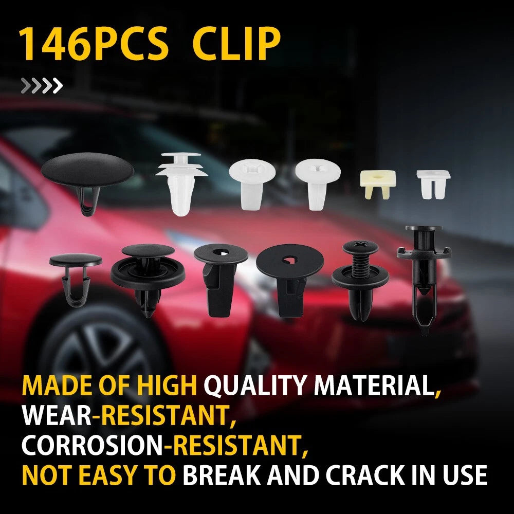 146PCS For TOYOTA Lexus Fender Door Hood Bumper Car Trim Clips Body Retainer Kit 6B93BC-57