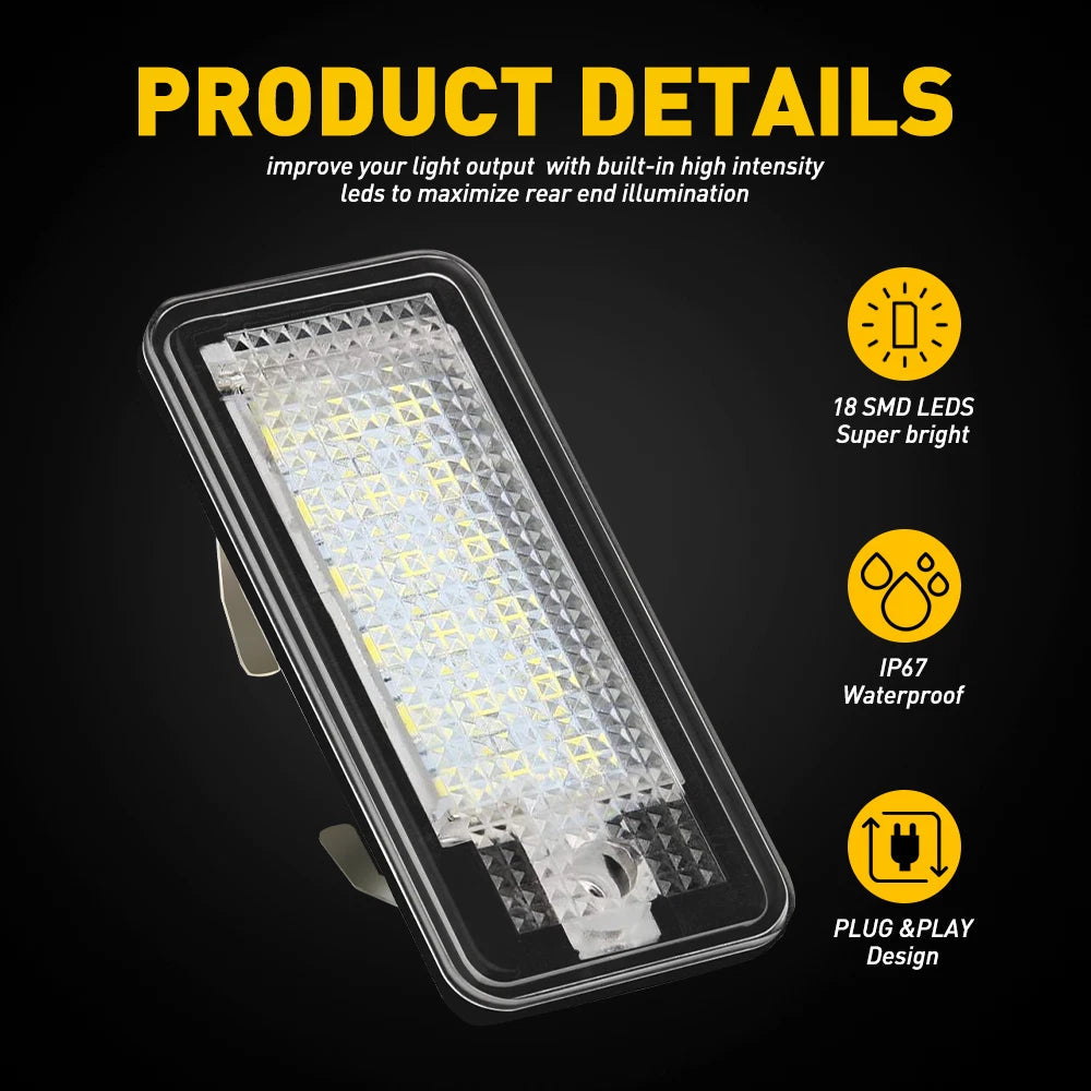 WHITE LED Error Free License Plate Light Lamp For Audi A3 A4 S4 B6 B7 A6 A8 Q7 6B93BC-57