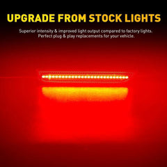 For 2010-2014 Ford Mustang Red Lens LED Rear Bumper Side Marker Light Lamp Pair 6B93BC-57