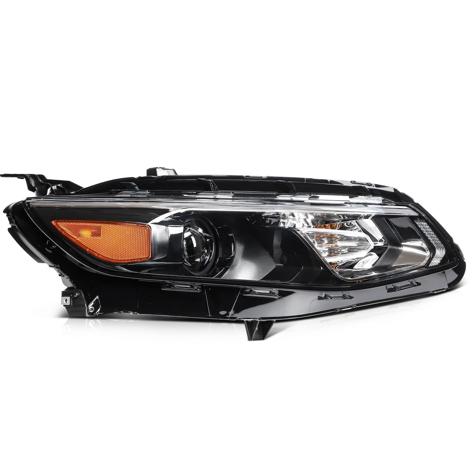 ECCPP Headlights Assembly For Chevrolet Malibu 2016-2018 Pair Kit Black Amber 6B93BC-57