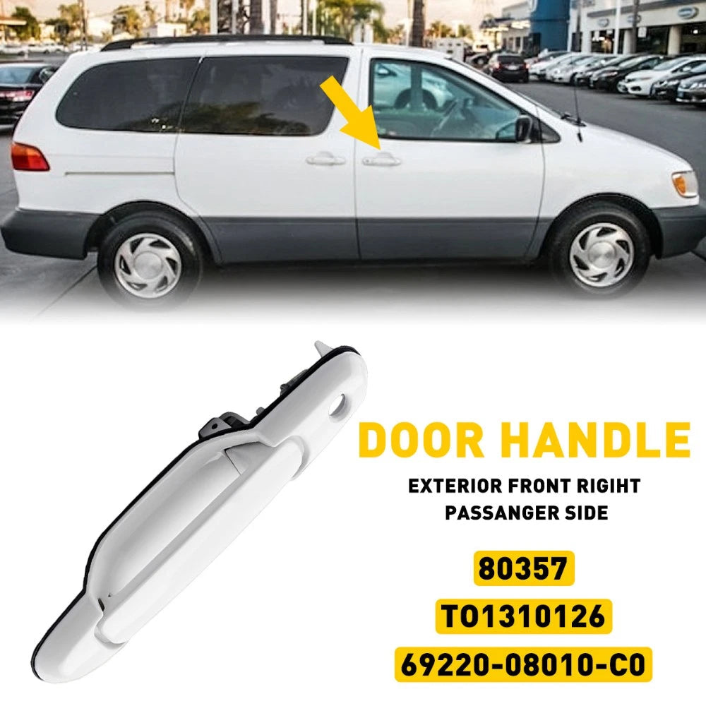 Front Right Passenger Exterior Door Handle White For 1998-2003 Toyota Sienna EOA 6B93BC-57