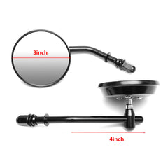 Black Round Motorcycle Mirrors For Harley Sportster Softail Dyna Touring Bobber