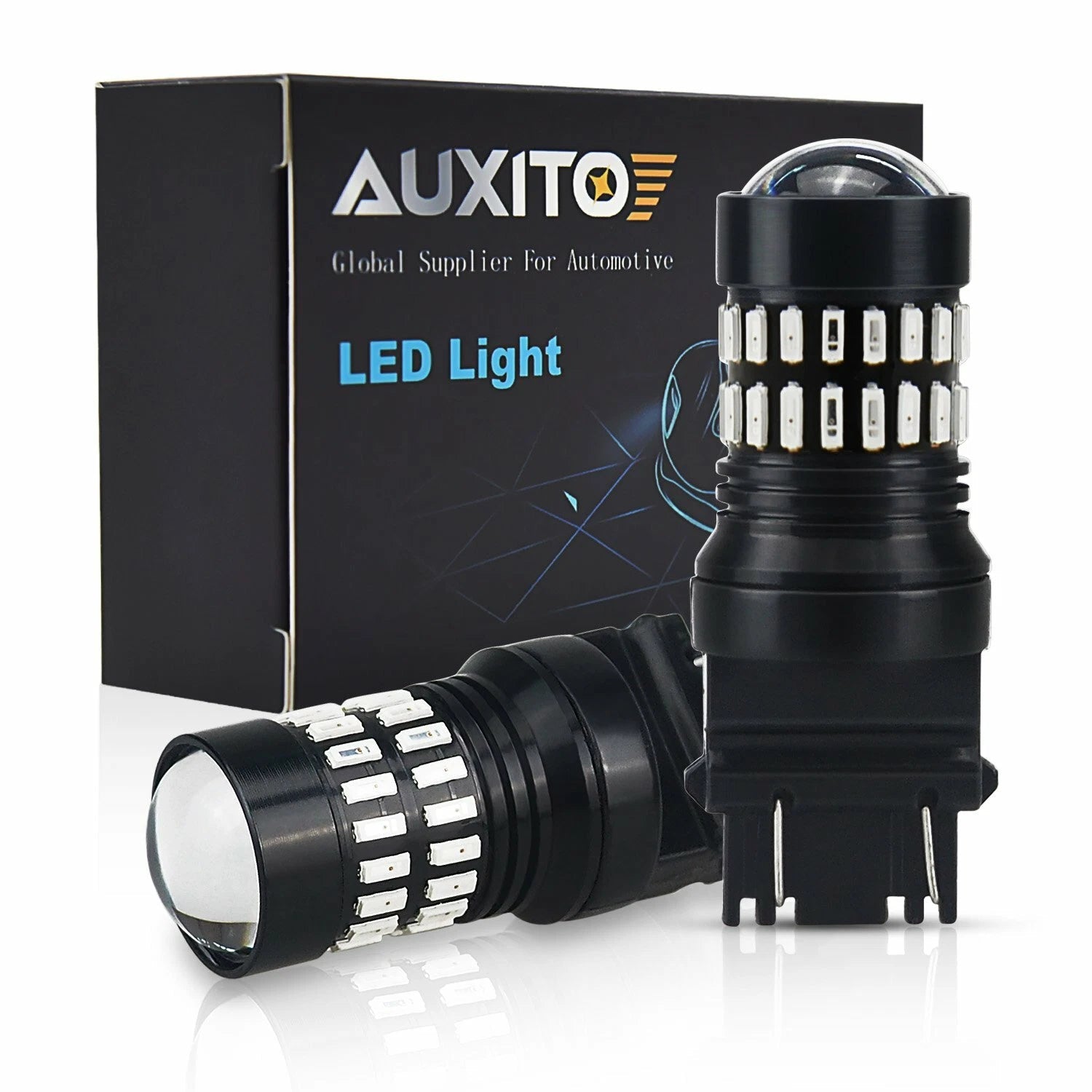 AUXITO 3157 Red LED Strobe Flashing Blinking Brake Tail Light/Parking Bulbs 48H AUXITO
