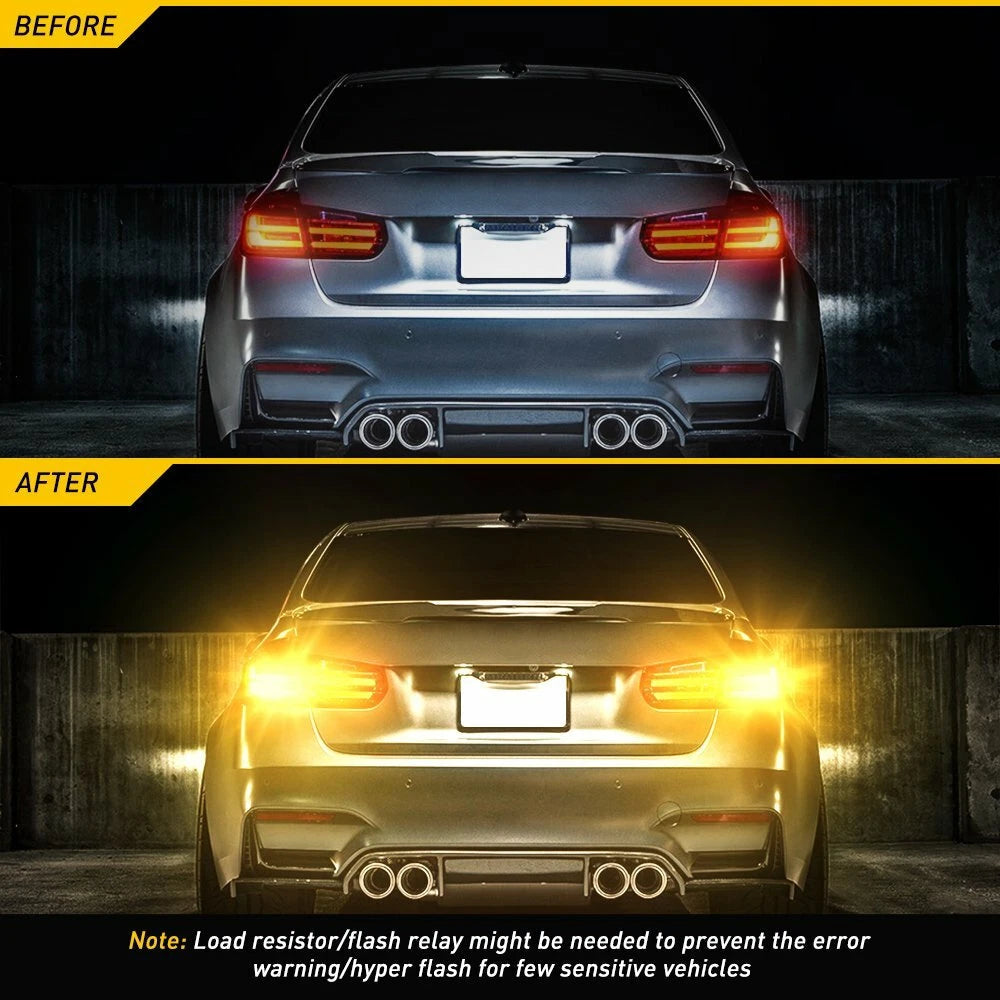4x AUXITO Yellow Amber 3157 LED DR Turn Signal Parking Light Blinker Corner Bulb AUXITO