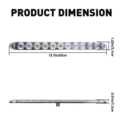 2PCS RED 15INCH LED LIGHT BAR TRAILER TRUCK STOP TURN TAIL REAR BRAKE CLEAR LENS 6B93BC-57