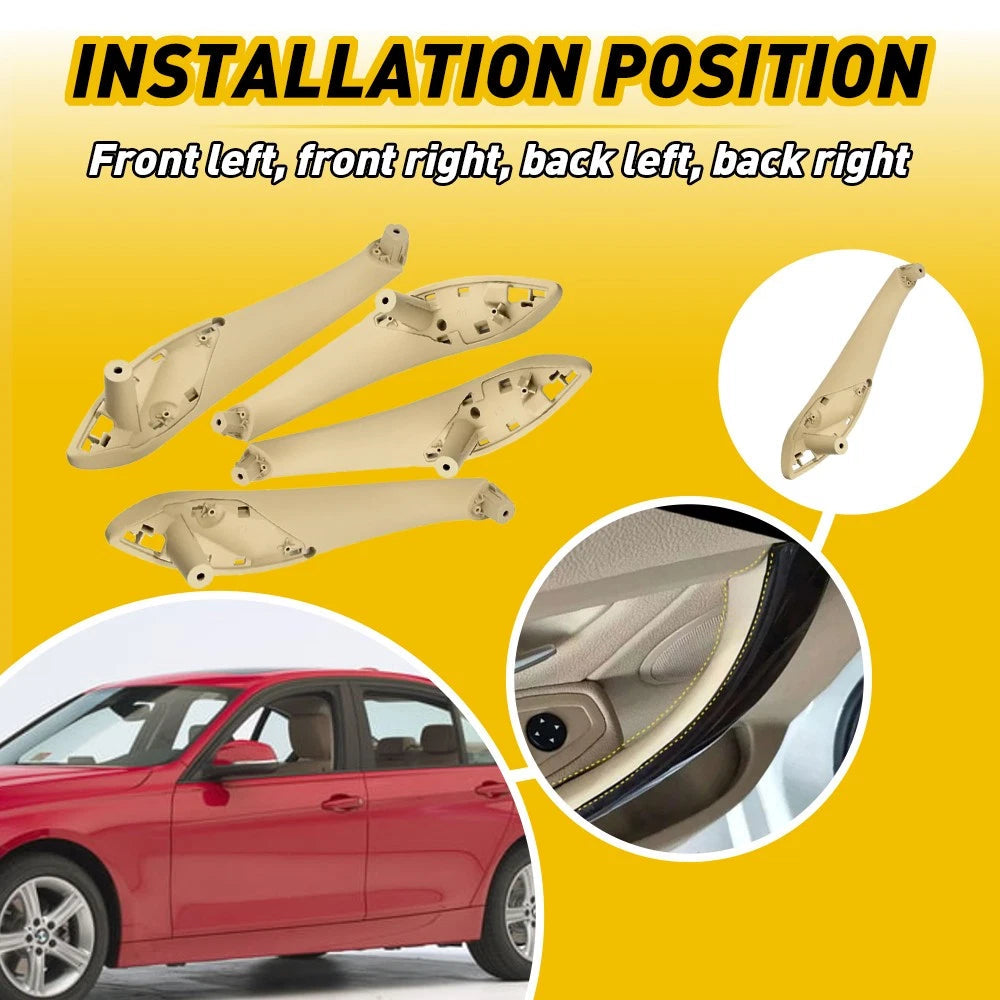 4x For BMW F30 F80 F31 Front Rear Left & Right Inner Trim Door Pull Handle Beige 6B93BC-57