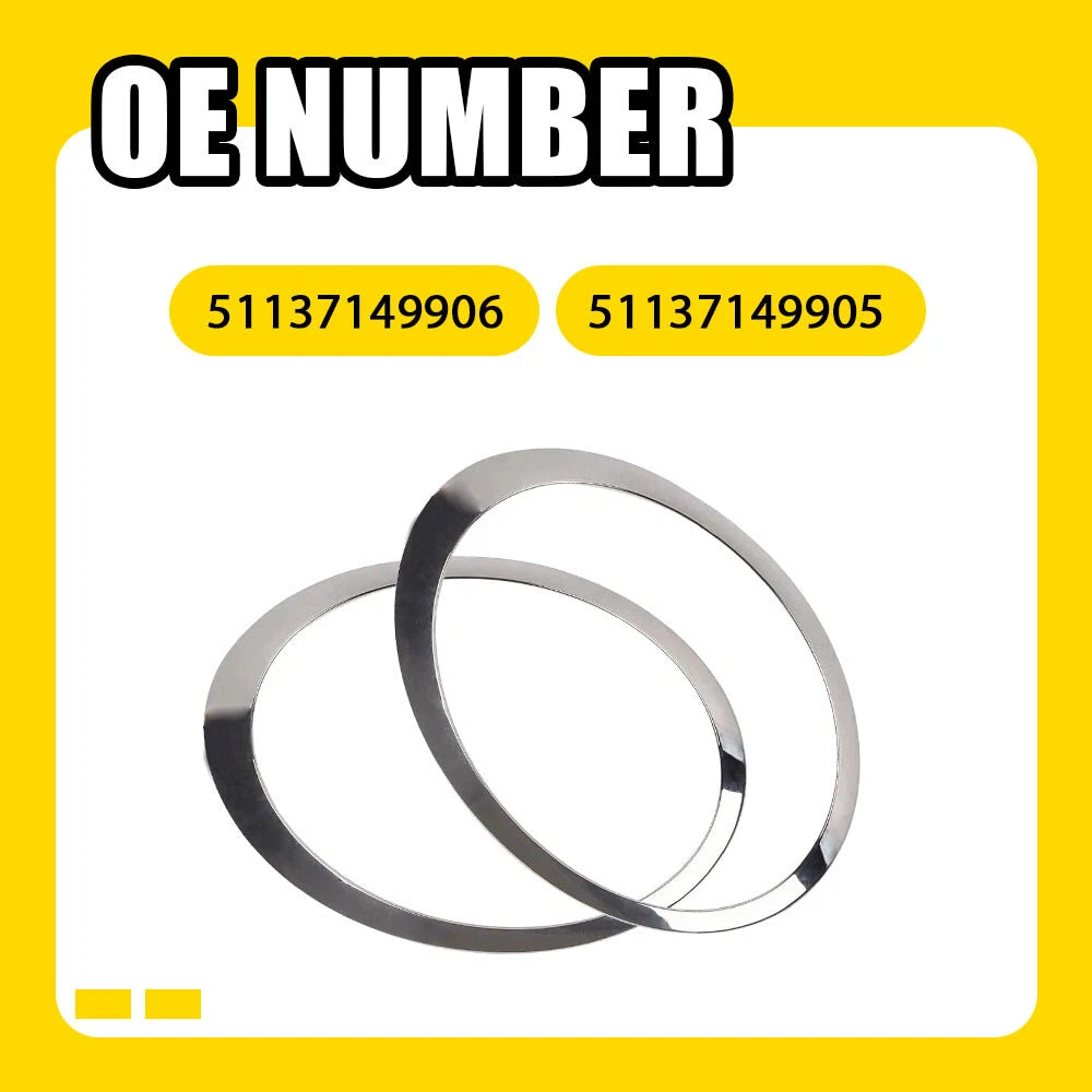 For Mini Cooper R55 R56 2007-2015 R&L Chrome Headlight Trim Ring Bezel Cover EA 6B93BC-57