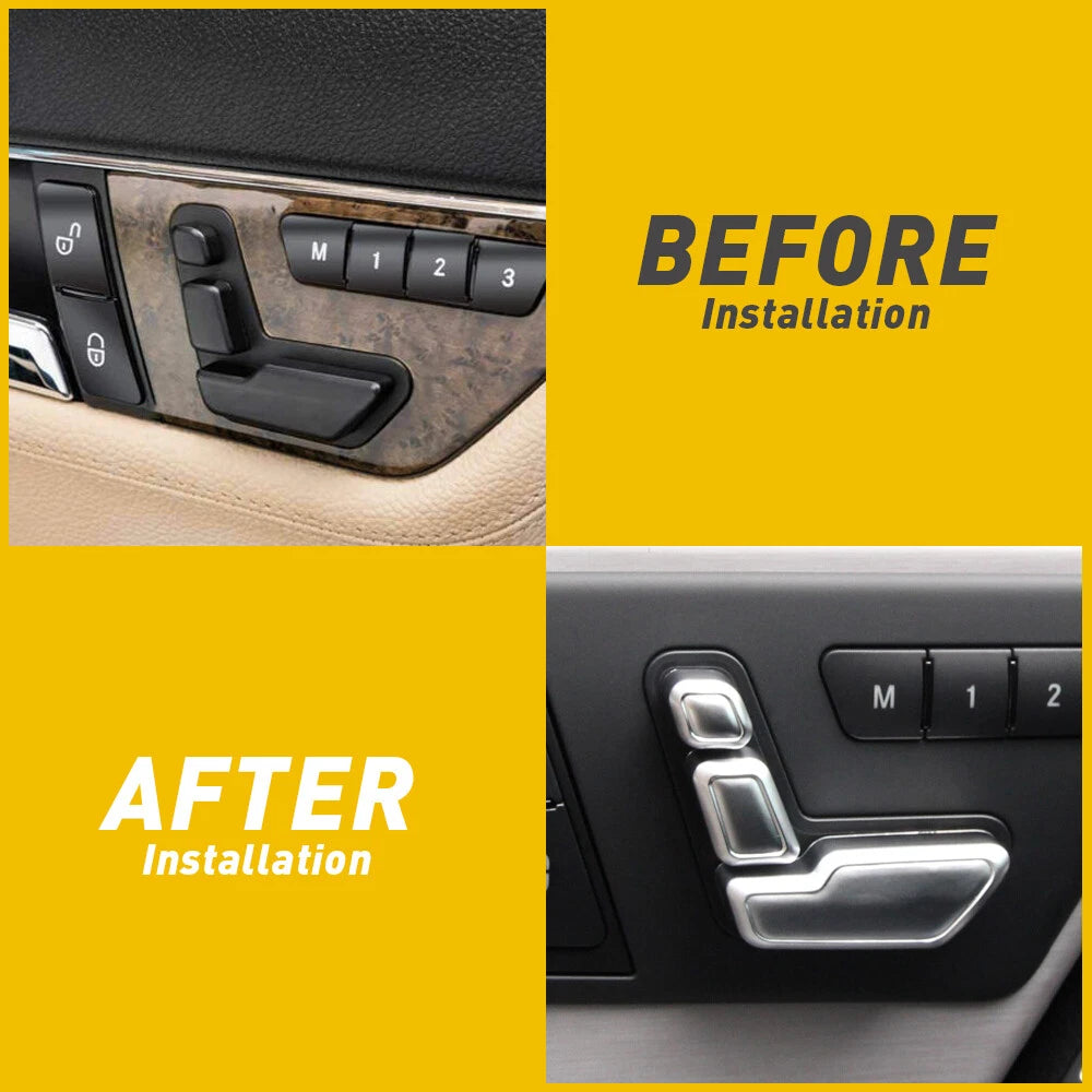 Silver Door Seat Adjust Button Switch Cover Trim for Mercedes-Benz E Class W212 6B93BC-57