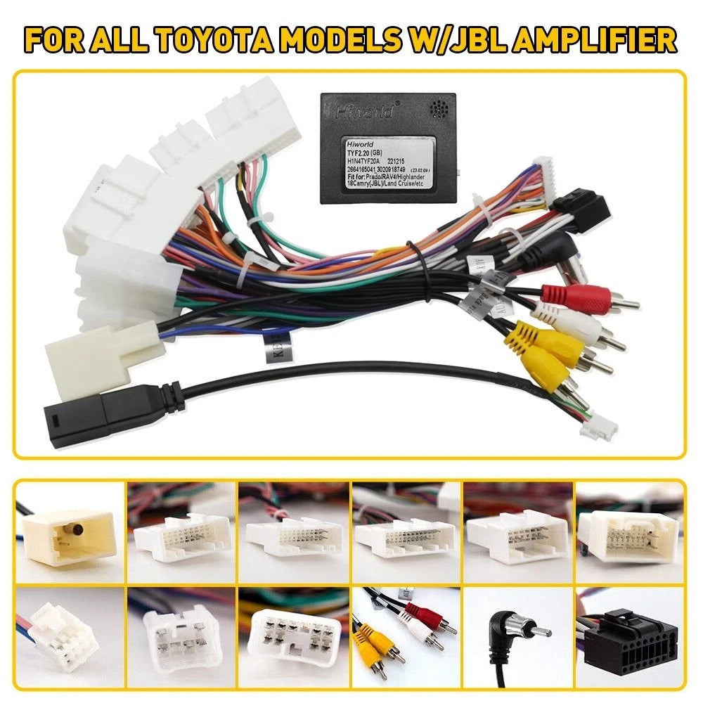 Car Stereo Radio Power Harness Cable Wire Adapter AMP Support JBL For Toyota 6B93BC-57