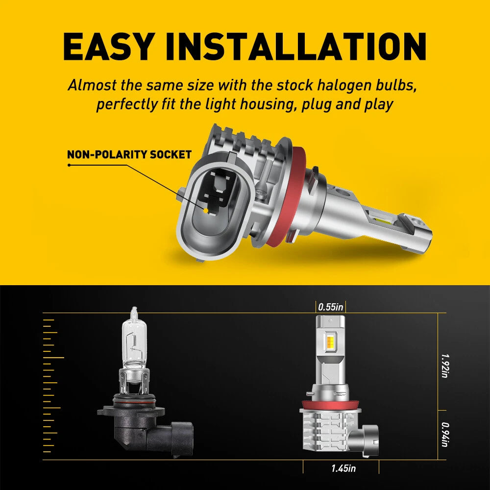2X Switchback H11 H16 H8 LED Fog Light Bulbs Dual Color Yellow White Canbus EA 6B93BC-57
