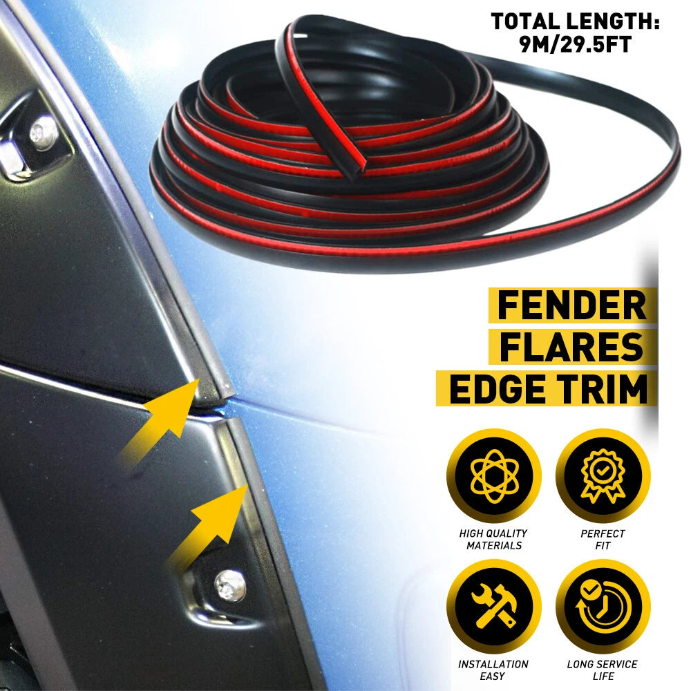 FENDER FLARE REPLACEMENT EDGE TRIM 9m Universal Flexible For Car Truck Wheel EOA 6B93BC-57