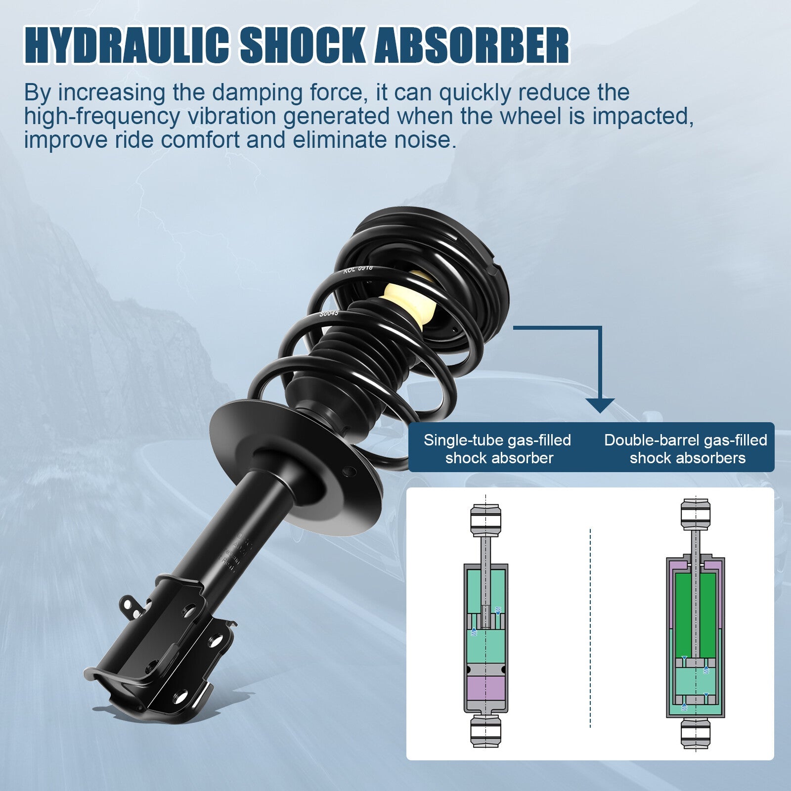 For 2001-2010 Chrysler PT Cruiser 2.4L Front Complete Strut Coil Spring Assembly 6B93BC-57