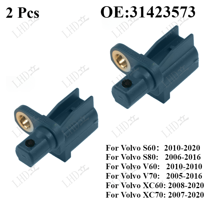 2 Pcs Rear ABS Speed Sensor 31423573 Fit For Volvo S80 S60 XC60，